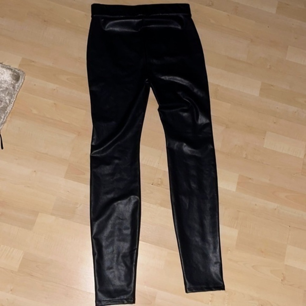 NWT ASTARS Rizzo tummy tuck leggings high waist vegan leather black stretch L - Picture 3 of 10